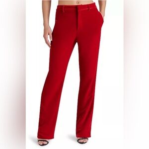 Steve Madden Mercer Velvet Red Trouser Large NWT